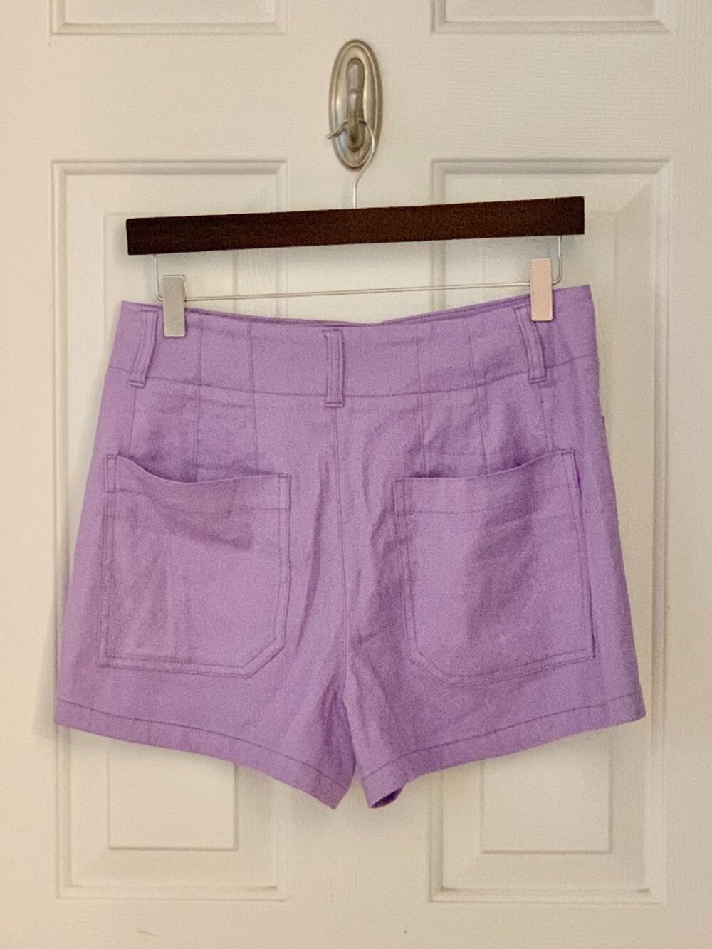 NWT Anthro Maeve The Colette Shorts in Linen Blend, Violet Purple (Rare), 28 - Picture 4 of 13